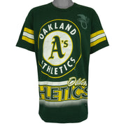 MLB (Salem) - Oakland Athletics American League Spell-Out T-Shirt 1990s X-Large Vintage Retro Baseball