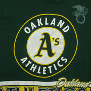 MLB (Salem) - Oakland Athletics American League Spell-Out T-Shirt 1990s X-Large Vintage Retro Baseball