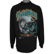NFL (Front Row) - Miami Dolphins Crew Neck Sweatshirt T-Shirt 1992 X-Large Vintage Retro Football