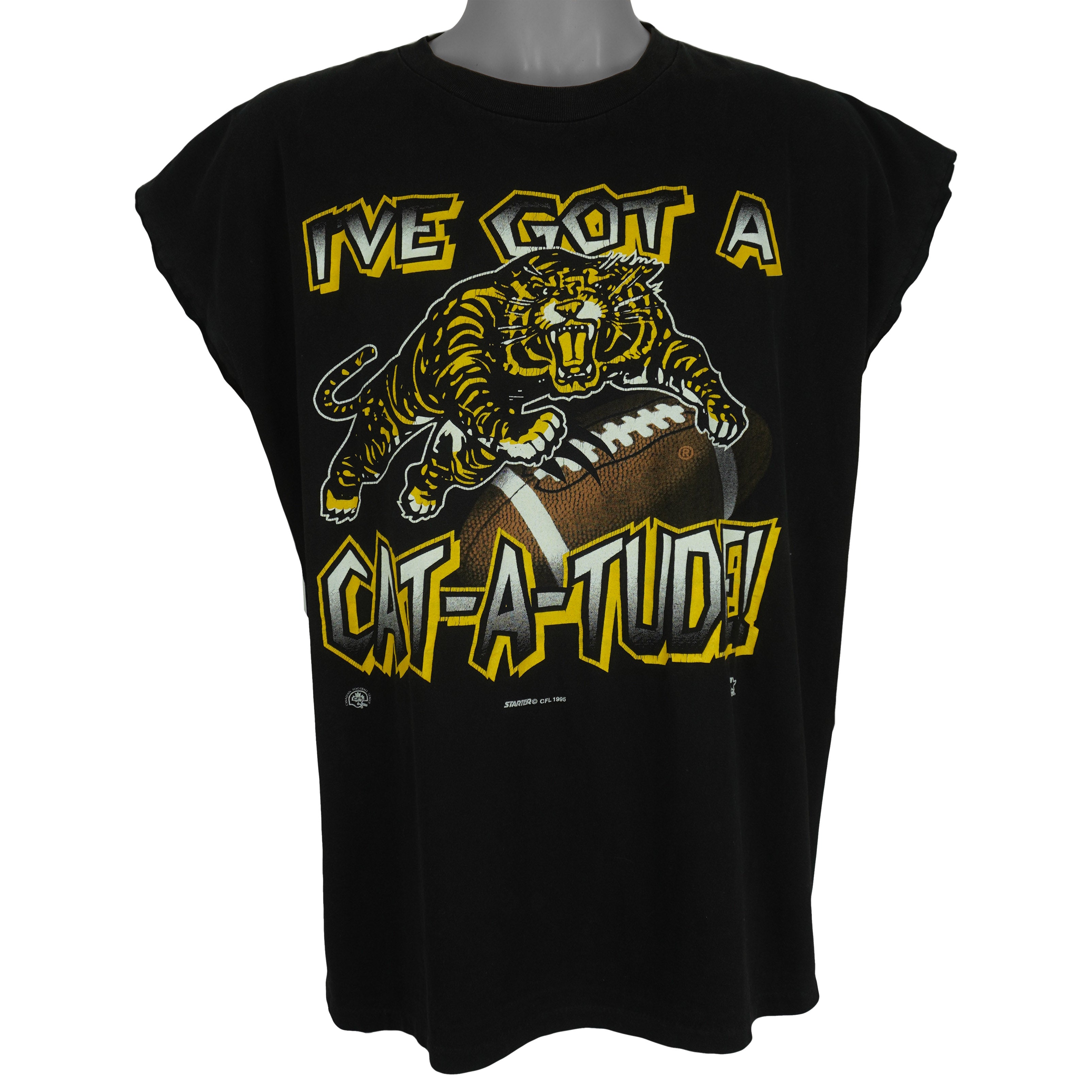 Starter (CFL) - Hamilton Tiger-Cats Football T-Shirt 1995 X-Large Vintage Retro Football