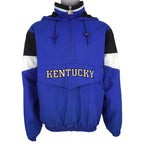 Starter (NCAA) - Kentucky Wildcats 1/4 Zip Hooded Jacket 1990s Small Vintage Retro