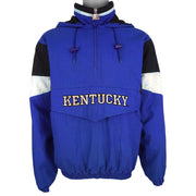 Starter (NCAA) - Kentucky Wildcats 1/4 Zip Hooded Jacket 1990s Small Vintage Retro
