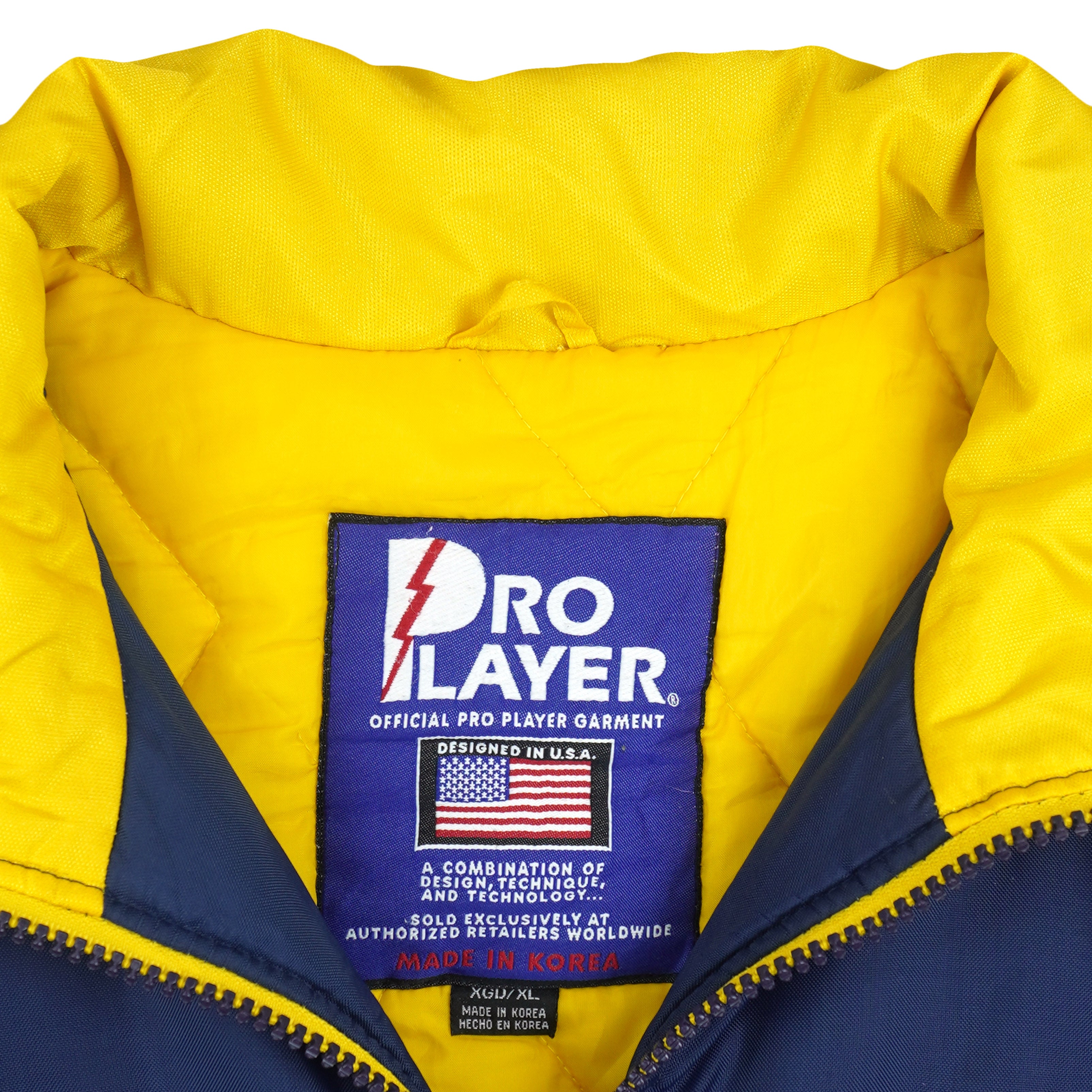 Pro Player X-Large jacket brand and size label