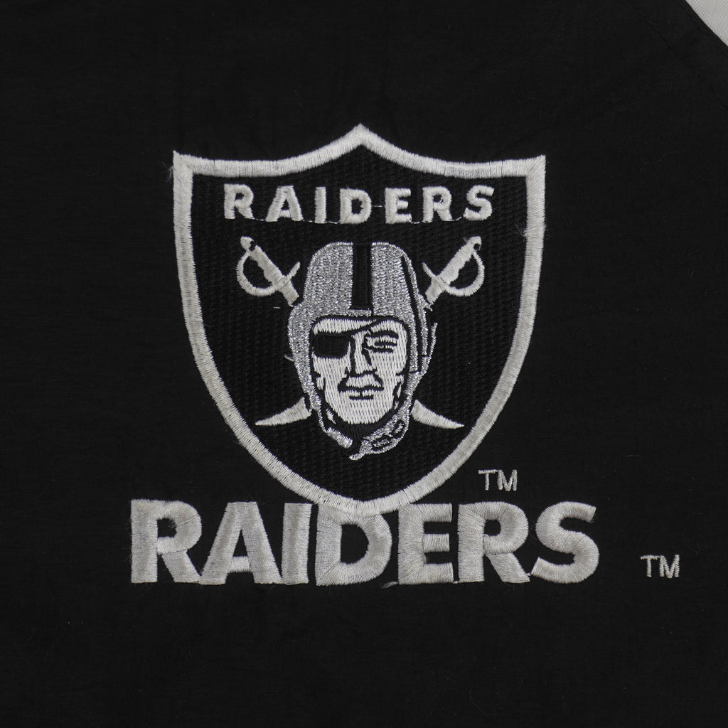 Starter (NFL) - Oakland Raiders Big Logo Puffer Jacket 1990s X-Large Vintage Retro Football