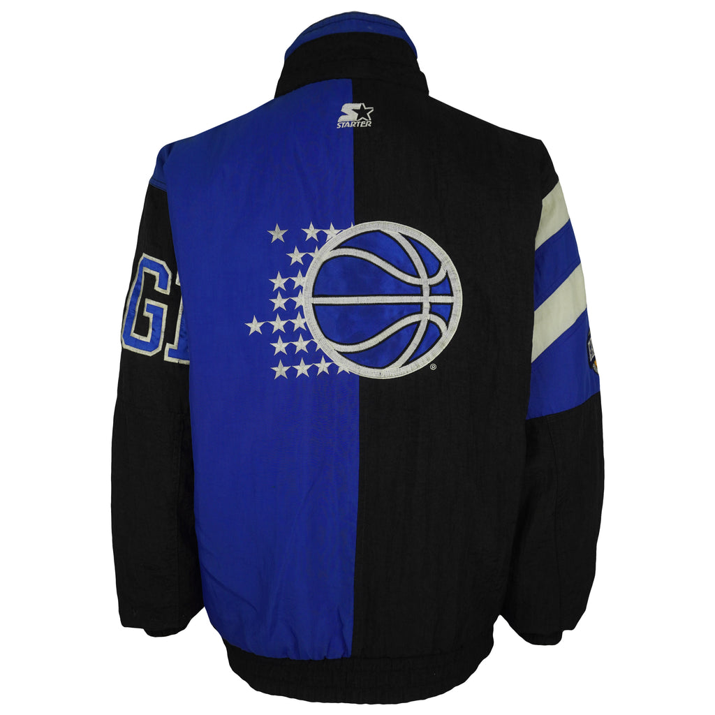 Starter (NBA) - Orlando Magic Zip & Button Up Puffer Jacket 1990s Medium Vintage Retro Basketball