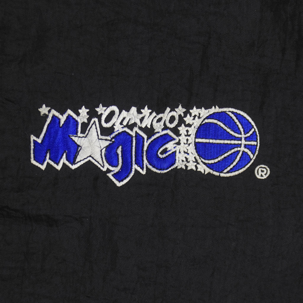 Starter (NBA) - Orlando Magic Zip & Button Up Puffer Jacket 1990s Medium Vintage Retro Basketball