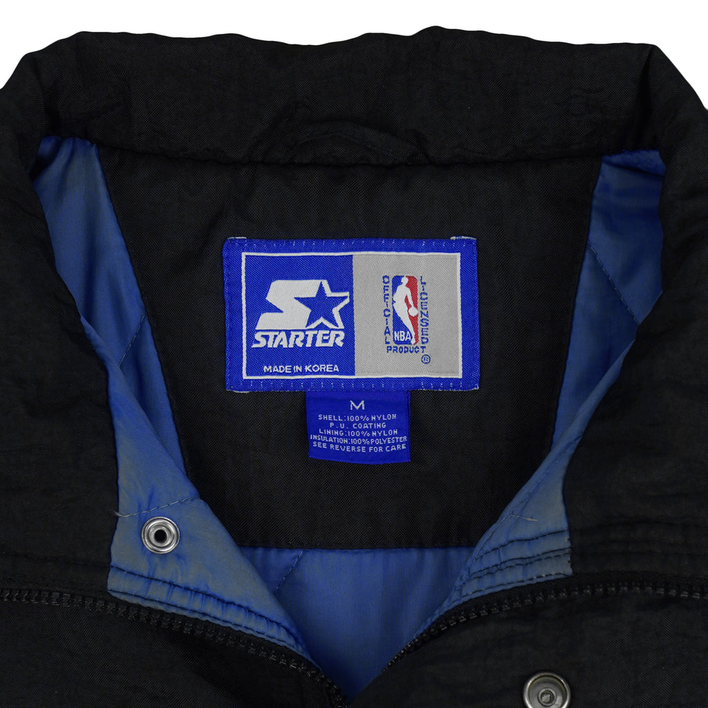 Starter (NBA) - Orlando Magic Zip & Button Up Puffer Jacket 1990s Medium Vintage Retro Basketball