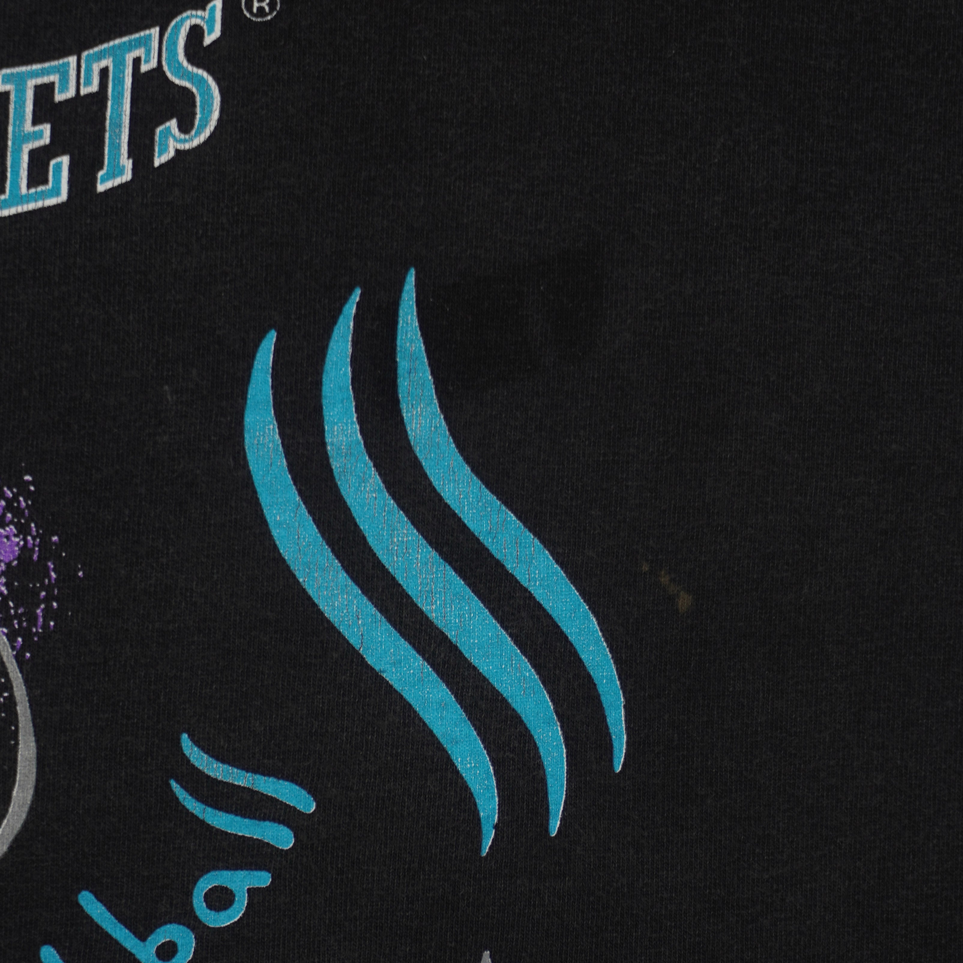 NBA (Color Works) - Charlotte Hornets Basketball Single Stitch T-Shirt 1990s 3X-Large Vintage Retro Basketball