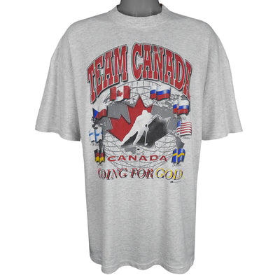 Vintage (Bulletin Athletic) - Team Canada Going for Gold Hockey T-Shirt 1990s X-Large