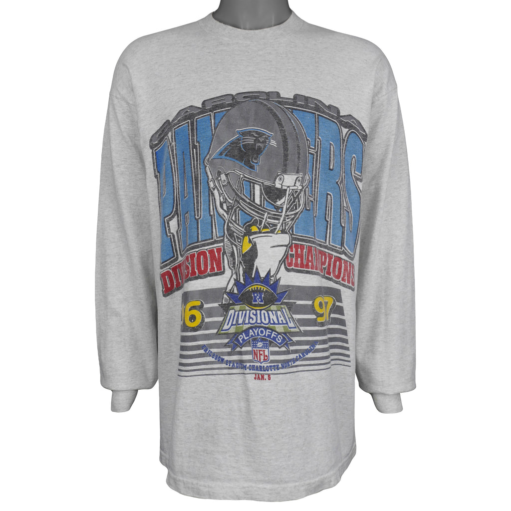 NFL - Carolina Panthers Divisional Playoff Long Sleeved Shirt 1997 X-Large Vintage Retro Football