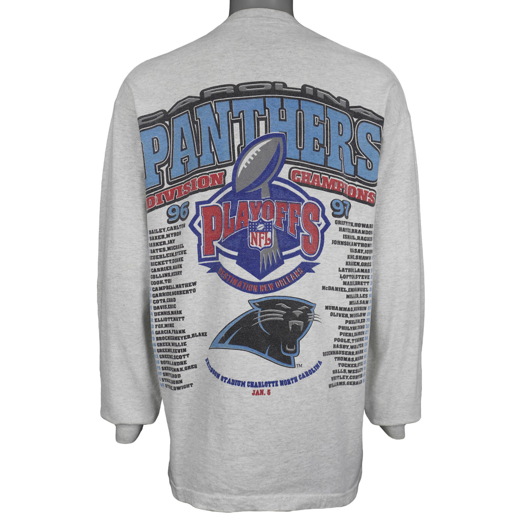 NFL - Carolina Panthers Divisional Playoff Long Sleeved Shirt 1997 X-Large Vintage Retro Football