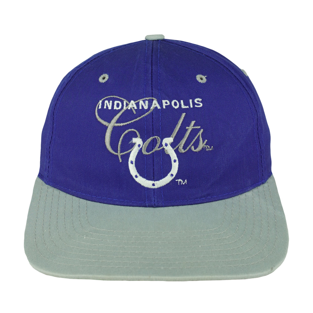 NFL (Drew Pearson) - Indianapolis Colts Embroidered Snapback Hat 1990s Vintage Retro Football