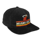 NBA (The Classic) - Miami Heat Corduroy Snapback Hat 1990s OSFA Vintage Retro Basketball