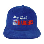 NHL (CCM) - New York Rangers Corduroy Snapback Hat 1990s OSFA Vintage Retro Hockey