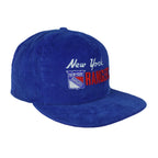 NHL (CCM) - New York Rangers Corduroy Snapback Hat 1990s OSFA Vintage Retro Hockey