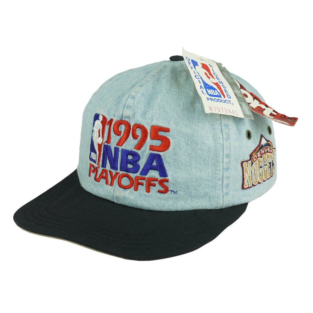 NBA (AJD) - Denver Nuggets NBA Playoff Deadstock Strapback Hat 1995 OSFA Vintage Retro Basketball