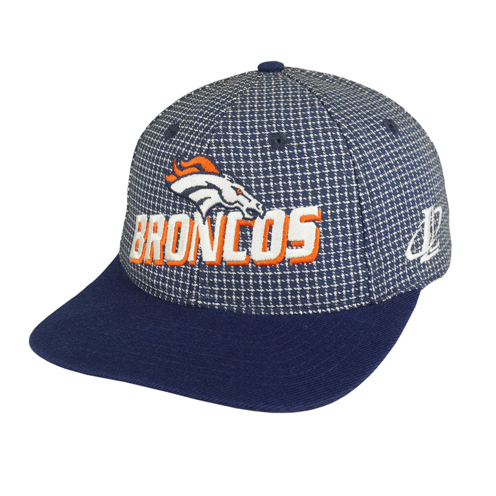 NFL (Logo Athletic) - Denver Broncos Plaid Strapback Hat 1990s OSFA Vintage Retro Football
