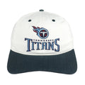 White Titans hat with navy brim and embroidered team logo