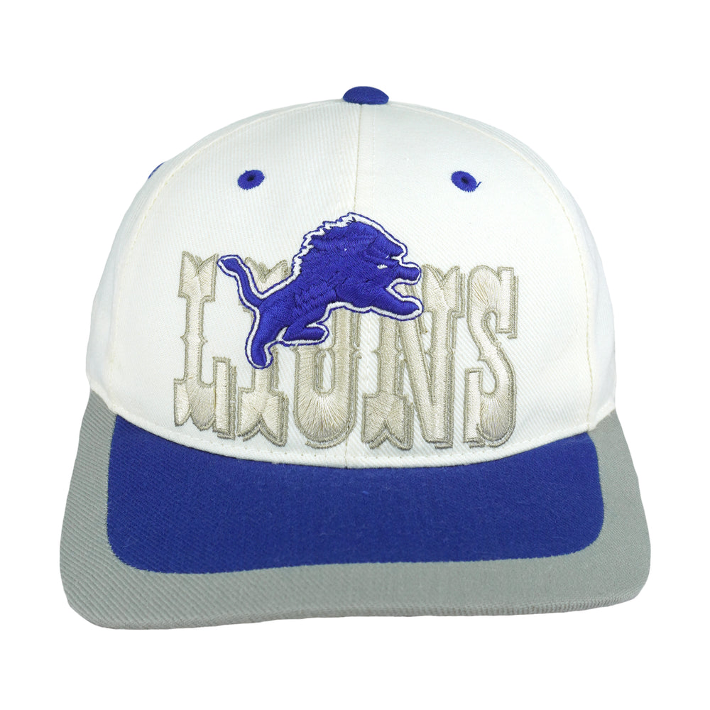 NFL (Annco) - Detroit Lions Embroidered Strapback Hat 1990s OSFA Vintage Retro Football
