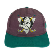NHL (Competitor) - Anaheim Mighty Ducks Snapback Hat 1990s OSFA Vintage Retro Hockey