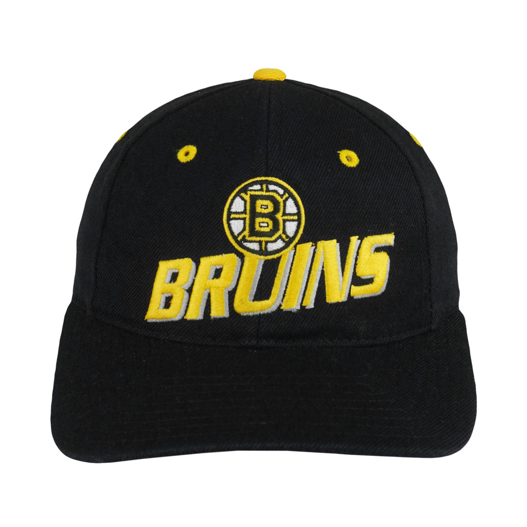 NHL (Logo Athletic) - Boston Bruins Embroidered Snapback Hat 1990s OSFA Vintage Retro Hockey