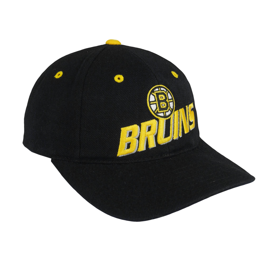 NHL (Logo Athletic) - Boston Bruins Embroidered Snapback Hat 1990s OSFA Vintage Retro Hockey