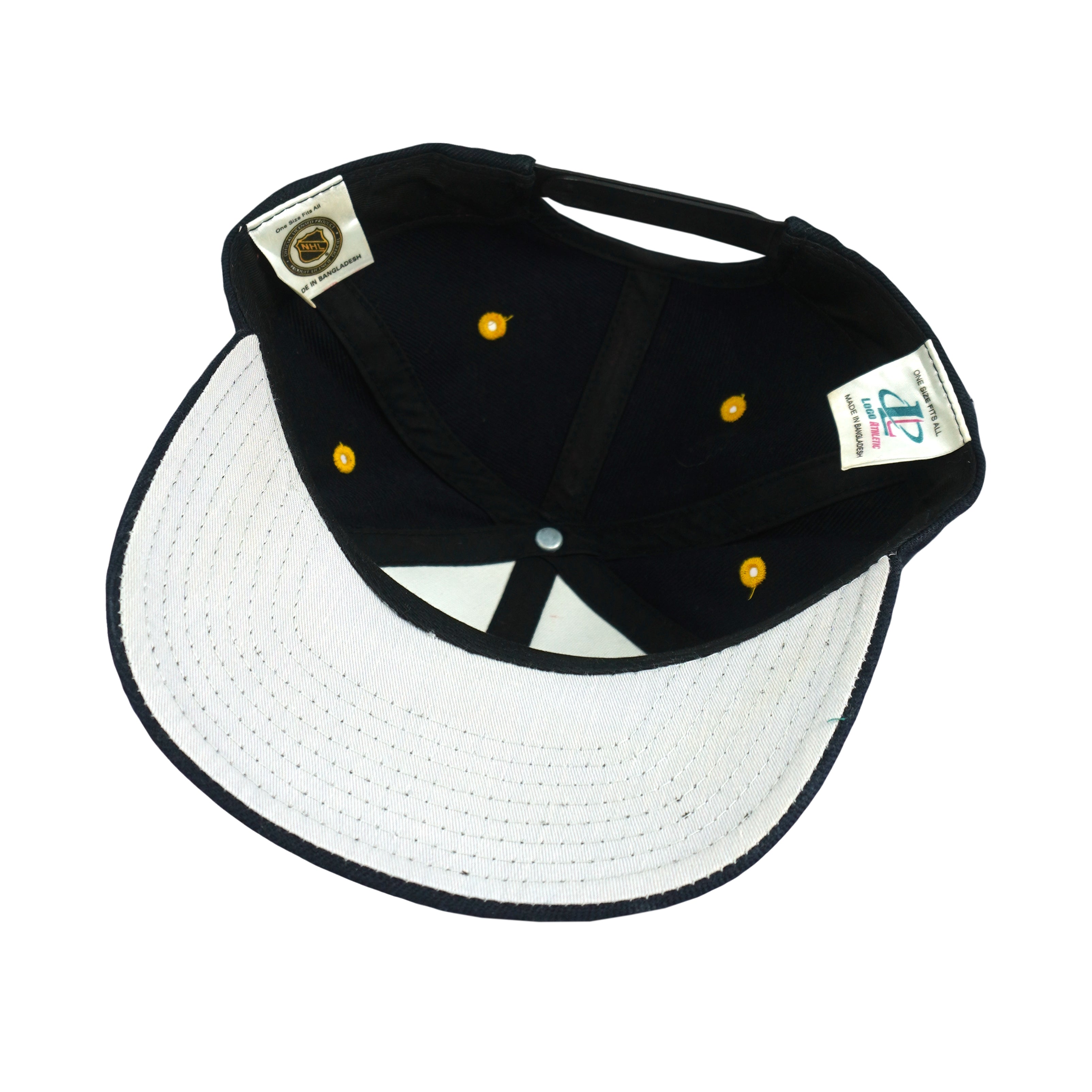 NHL (Logo Athletic) - Boston Bruins Embroidered Snapback Hat 1990s OSFA Vintage Retro Hockey