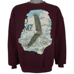 Vintage (WWF) - Wild Thing! Bald Eagle Animal Print Crew Neck Sweatshirt 1990s Large