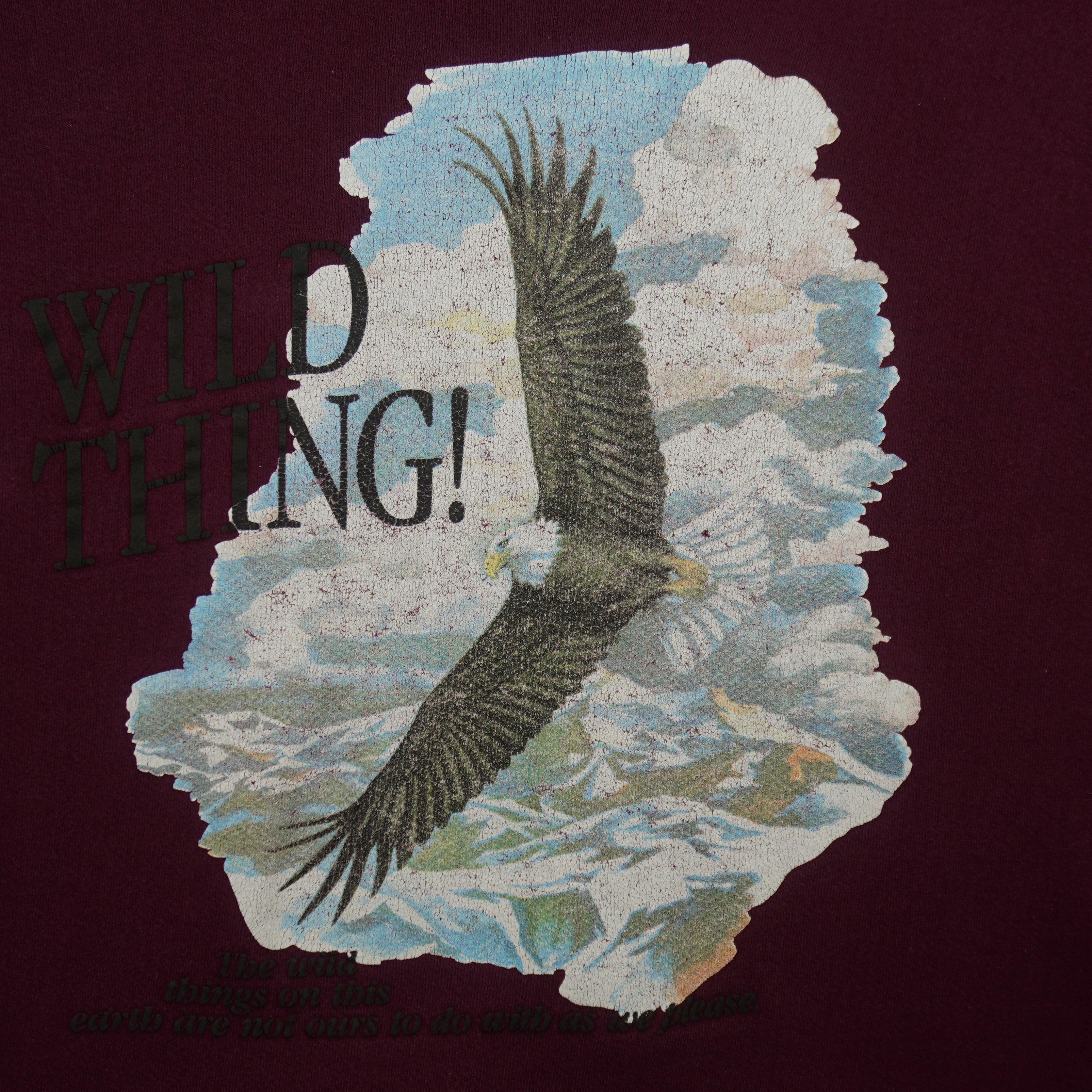 Vintage (WWF) - Wild Thing! Bald Eagle Crew Neck Sweatshirt 1990s Large Vintage Retro