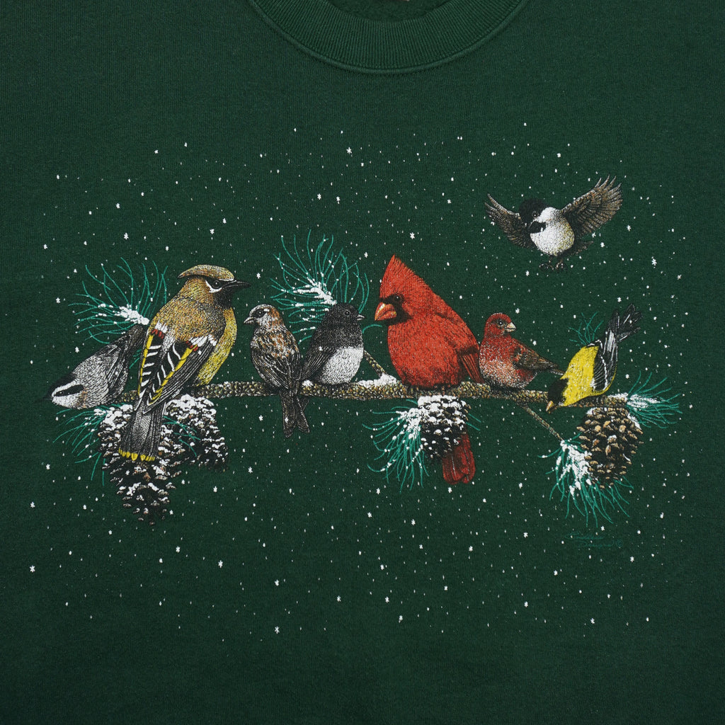 Vintage (Jerzees) - Birds Animal Print Crew Neck Sweatshirt 1990s X-Large Vintage Retro