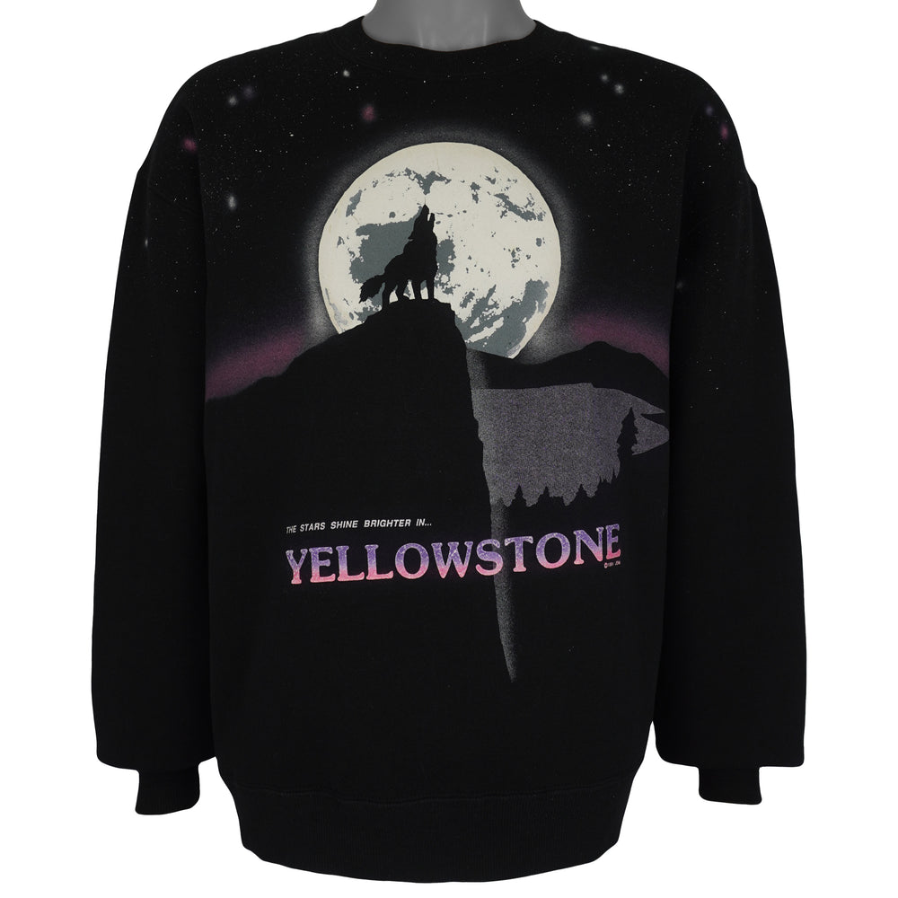 Vintage (Jerzees) - Yellow Stone Crew Neck Sweatshirt 1991 Large Vintage Retro