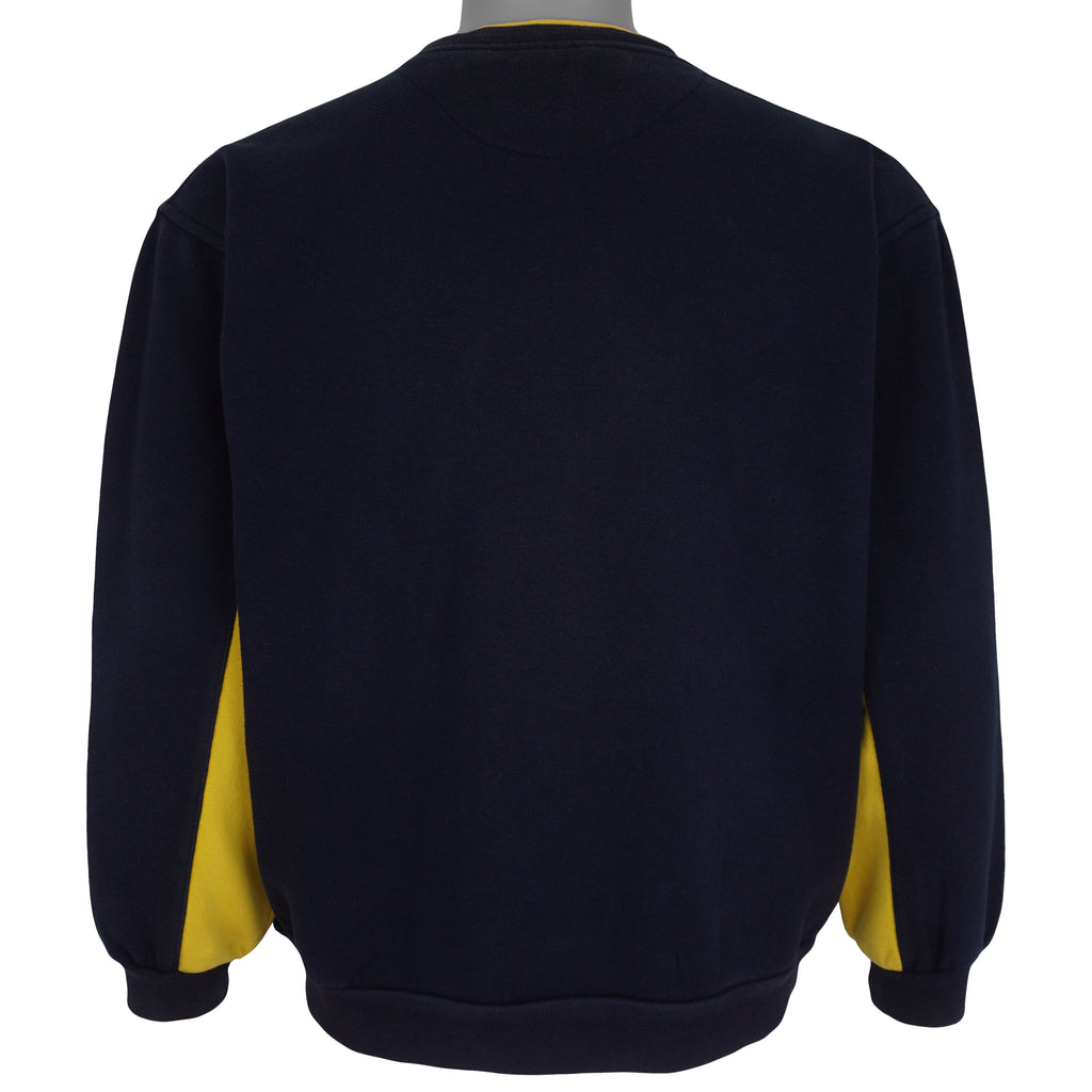 FUBU - Black & Yellow Spell-Out Crew Neck Sweatshirt 1990s Small Vintage Retro