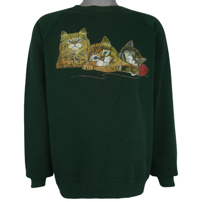 Vintage (Discus Athletic) - Kittens Crew Neck Sweatshirt 1990s Large