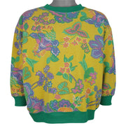 Vintage - Flowers All Over Print Crew Neck Sweatshirt 1990s Medium Vintage Retro