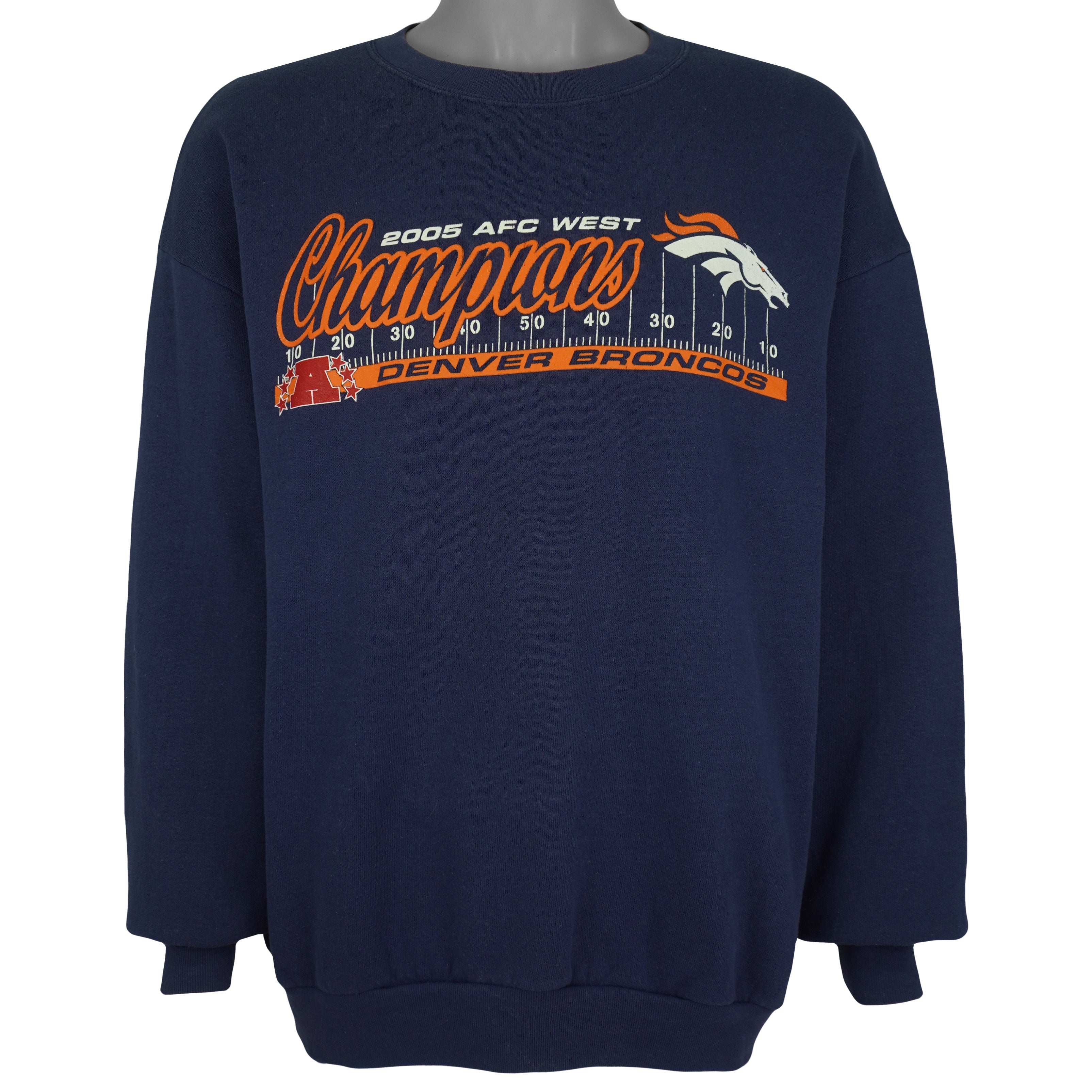 NFL - Denver Broncos Champions Crew Neck Sweatshirt 2005 X-Large Vintage Retro Football