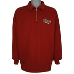 Vintage - Roots Canada Red 1/4 Zip Sweatshirt 1990s X-Large Vintage Retro