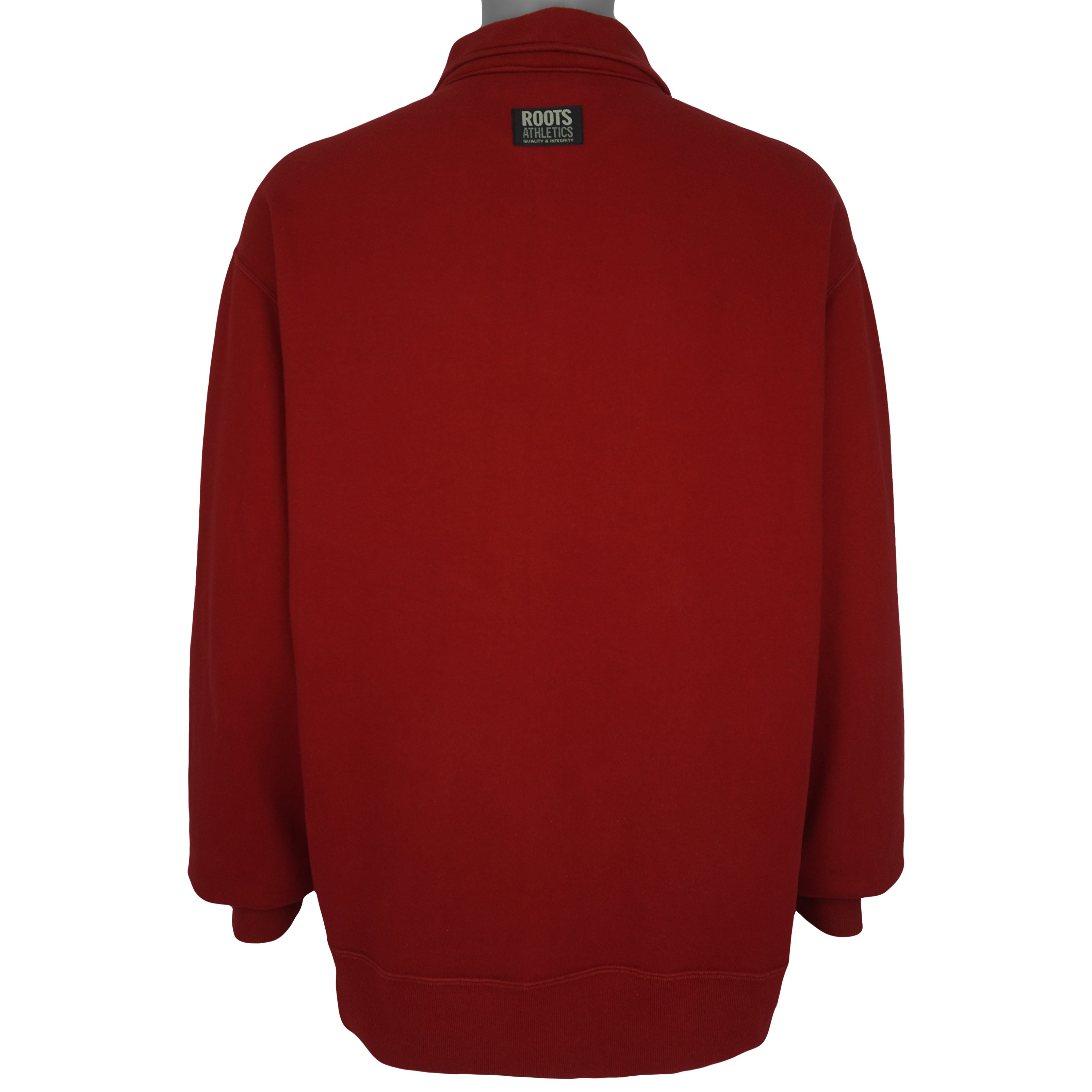 Vintage - Roots Canada Red 1/4 Zip Sweatshirt 1990s X-Large Vintage Retro
