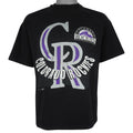 MLB (Hanes) - Colorado Rockies Big Spell-Out T-Shirt 1993 Large Vintage Retro Baseball