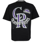 MLB (Hanes) - Colorado Rockies Big Spell-Out T-Shirt 1993 Large Vintage Retro Baseball