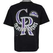 MLB (Hanes) - Colorado Rockies Big Spell-Out T-Shirt 1993 Large Vintage Retro Baseball