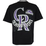 MLB (Hanes) - Colorado Rockies Big Spell-Out T-Shirt 1993 Large Vintage Retro Baseball