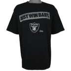 NFL (Salem) - Los Angeles Raiders Just Win Baby T-Shirt 1990 X-Large Vintage Retro Football