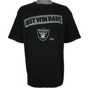 NFL (Salem) - Los Angeles Raiders Just Win Baby T-Shirt 1990 X-Large Vintage Retro Football