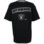 NFL (Salem) - Los Angeles Raiders Just Win Baby T-Shirt 1990 X-Large