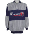 Vintage - San Francisco California 1/4 Zip Pinstripe Sweatshirt 1990 Large Vintage Retro