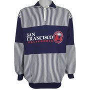 Vintage - San Francisco California 1/4 Zip Pinstripe Sweatshirt 1990 Large Vintage Retro