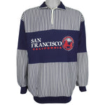 Vintage - San Francisco California 1/4 Zip Pinstripe Sweatshirt 1990 Large Vintage Retro