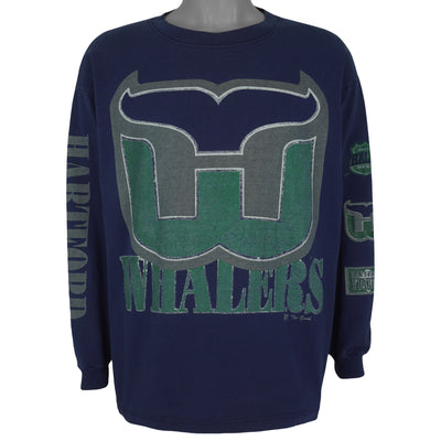NHL (The Game) - Hartford Whalers Crew Neck Sweatshirt 1990s Large