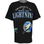 Starter (NHL) - Property Of The Tampa Bay Lightning T-Shirt 1990s Large Vintage Retro Hockey