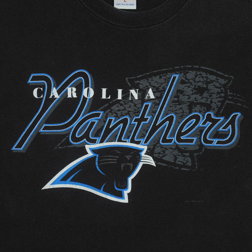 NFL (True Fan) - Carolina Panthers Single Stitch T-Shirt 1995 Large Vintage Retro Football